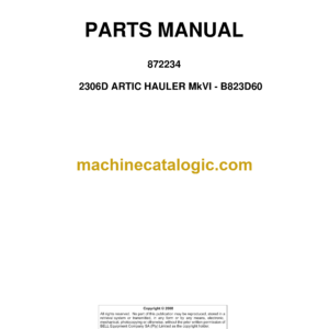 Bell 2306D Artic Hauler Mk VI - B823D60 Parts Manual (872234)