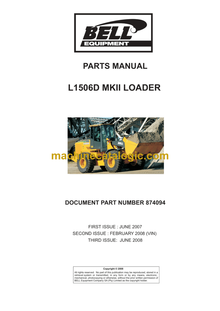 Bell L1506D MK II Loader Parts Manual (874094)