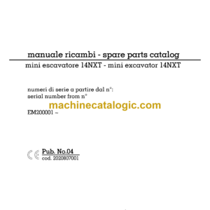 IНI 14NXT Mini Excavator Spare Parts Catalog