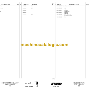 IНI 14NXT Mini Excavator Spare Parts Catalog