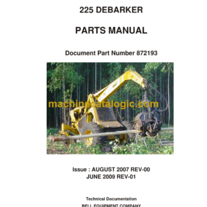 Bell 225 Debarker Parts Manual (872193)