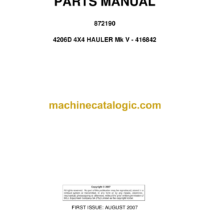 Bell 4206D 4X4 Hauler Mk V - 416842 Parts Manual (872190)