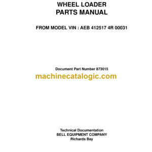 Bell L1204C Plus II Wheel Loader Parts Manual (873015)