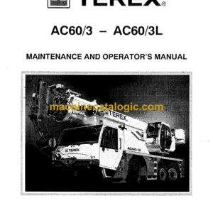 Terex AC60, AC60-3, AC60, AC60-3L Crane Maintenance and Operator's Manual