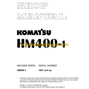 Komatsu HM400-1 Articulated Dump Truck Shop Manual (SEBM023010)