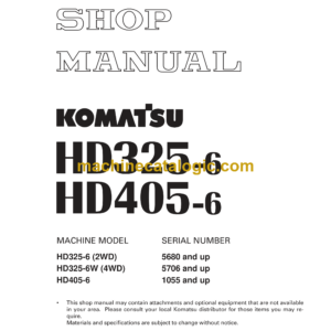 Komatsu HD325-6, HD405-6 Dump Truck Shop Manual (SEBM015115)