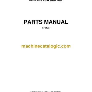 Bell B30D 6X6 LOW CAB ADT, B25D 6X6 LOW CAB ADT Articulated Dump Truck Parts Manual (872123)