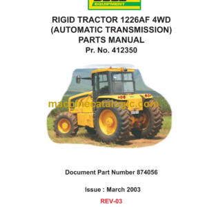 Bell 1226AF 4WD Rigid Tractor Parts Manual (874056, March 2003)