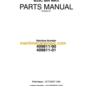 Bell B25C 6x4 MKII Articulated Dump Truck Parts Manual (872044-01)