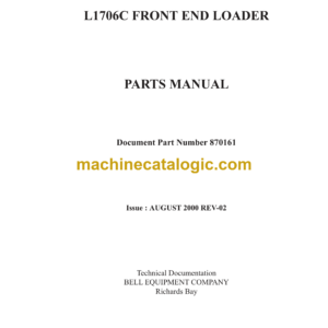 Bell L1706C Frontend Loader Parts Manual (870161)