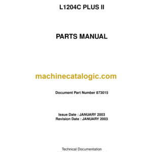 Bell L1204C Plus II Wheel Loader Parts Manual (873015)