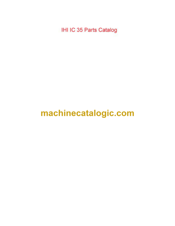 IHI IС35 Parts Catalog