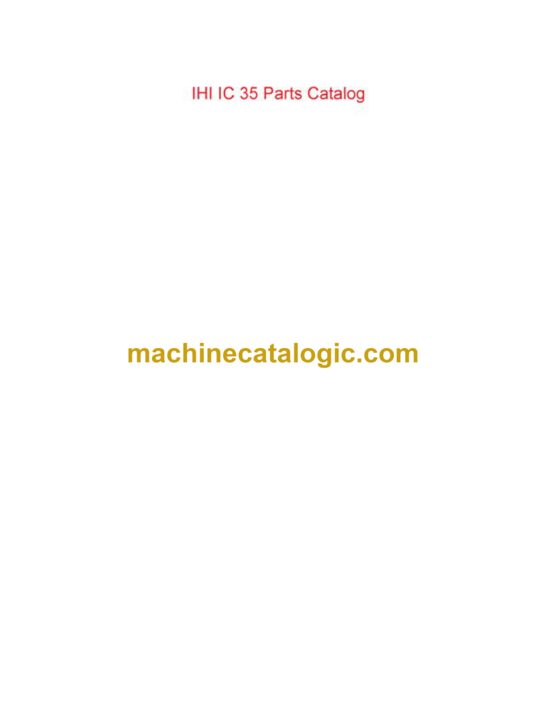 IHI IС35 Parts Catalog