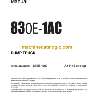 Komatsu 830E-1AC Dump Truck Shop Manual (CEBM037701)