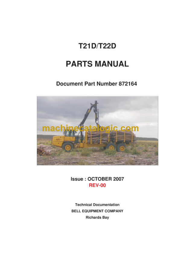 Bell T21D, T22D Logger Parts Manual (872164)