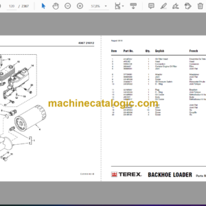 Terex 860SX Backhoe Loader Spare Parts Catalog