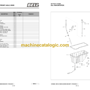 Bell B40D 6X6 ADT MK 6.1 – A840D61, B35D 6X6 ADT MK 6.1 – A835D61, B35D 6X6 WDB ADT MK 6.1 – A836D61 Articulated Dump Truck Parts Manual (872268)