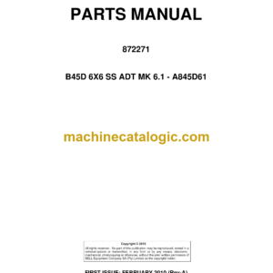 Bell B45D 6X6 SS ADT MK 6.1 - A845D61 Articulated Dump Truck Parts Manual (872271)