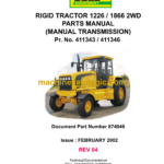 Bell 1226, 1866 2WD Rigid Tractor Parts Manual (874046 March 2003, February 2002 Rev04)