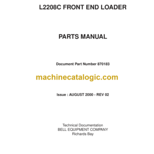 Bell L2208C Frontend Loader Parts Manual (870183)