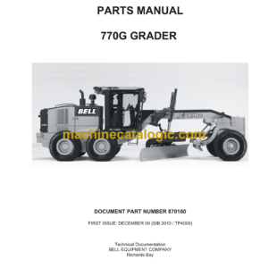 Bell 770G Grader Parts Manual (870160)