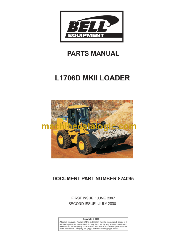 Bell L1706D Mk II Loader Parts Manual (874095)