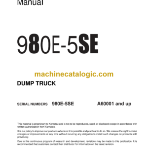 Komatsu 980E-5SE Dump Truck Shop Manual (CEBM037602)