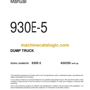 Komatsu 930E-5 Dump Truck Shop Manual (CEBM038100)