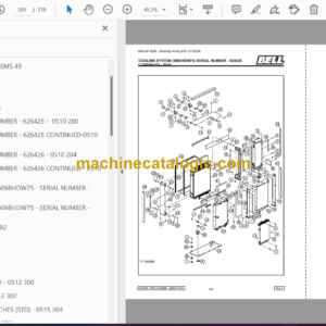 Bell 670G Grader Parts Manual (870259)