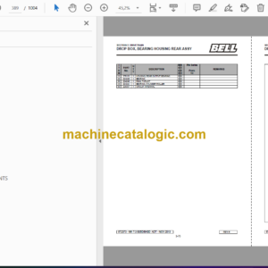 Bell B40D, B35D 6X6 ADT MK 7.3, B35D 6X6 WDB ADT MK 7.3 Articulated Dump Truck Parts Manual (872373) (EA840D73, EA835D73, EA836D73)