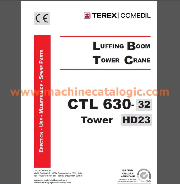 Terex CTL 630-32 HD23 Luffing JIB Tower Crane Full PDF Manual (Erection, Use, Maintenance, Spare Parts)