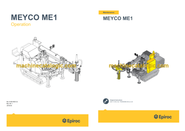 Epiroc Meyco ME1 Operation and Maintenance Manual