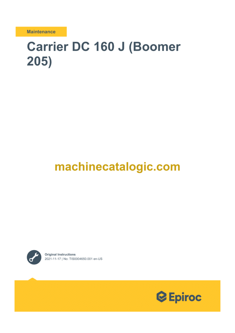 Epiroc Carrier DC 160 J Boomer 205 Maintenance Manual