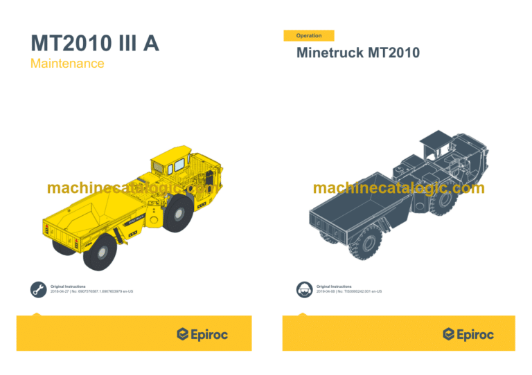 Epiroc Minetruck MT2010 3A Operation and Maintenance Manual