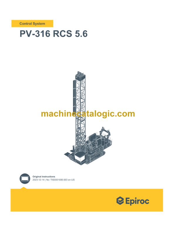 Epiroc PV-316 RCS 5.6 Pit Viper Control System Manual