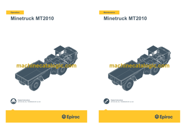 Epiroc Minetruck MT2010 3B Operation and Maintenance Manual