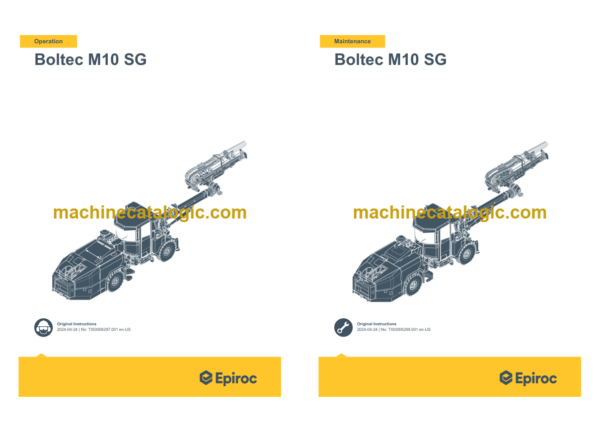 Epiroc Boltec M10 SG Operation and Maintenance Manual