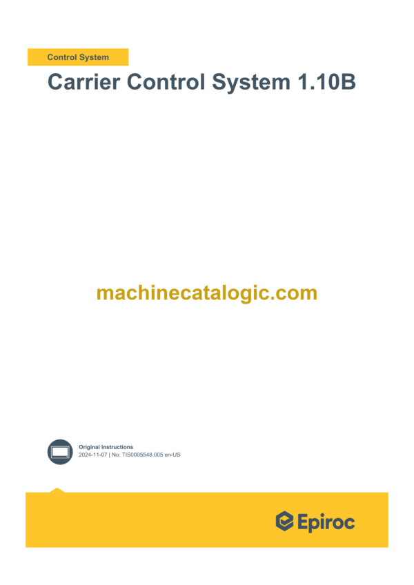 Epiroc Carrier Control System 1.10B Control System Manual