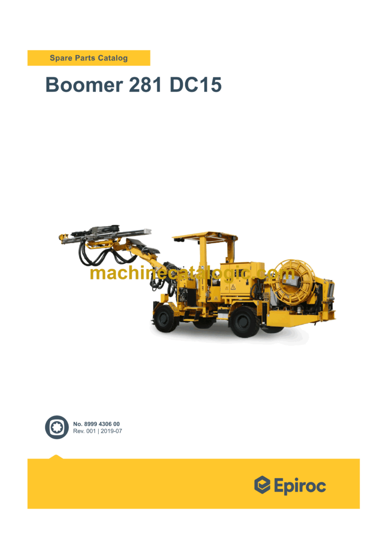 Epiroc Boomer 281 DC15 Spare Parts Catalog