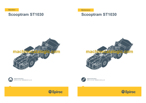 Epiroc Scooptram ST1030 Operation and Maintenance Manual