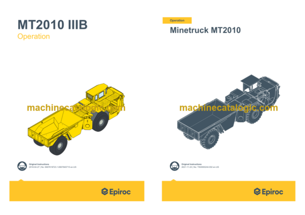 Epiroc Minetruck MT2010 Stage III B Operation and Maintenance Manual