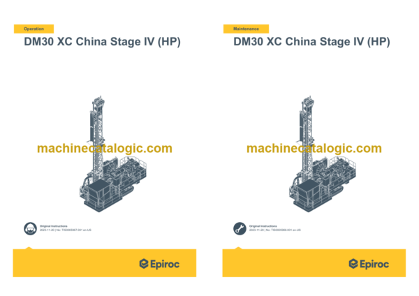 Epiroc DM30 XC China Stage IV (HP) Operation and Maintenance Manual