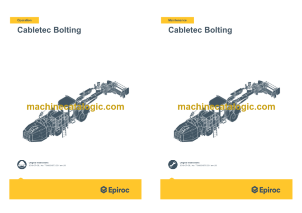 Epiroc Cabletec Bolting Operation and Maintenance Manual