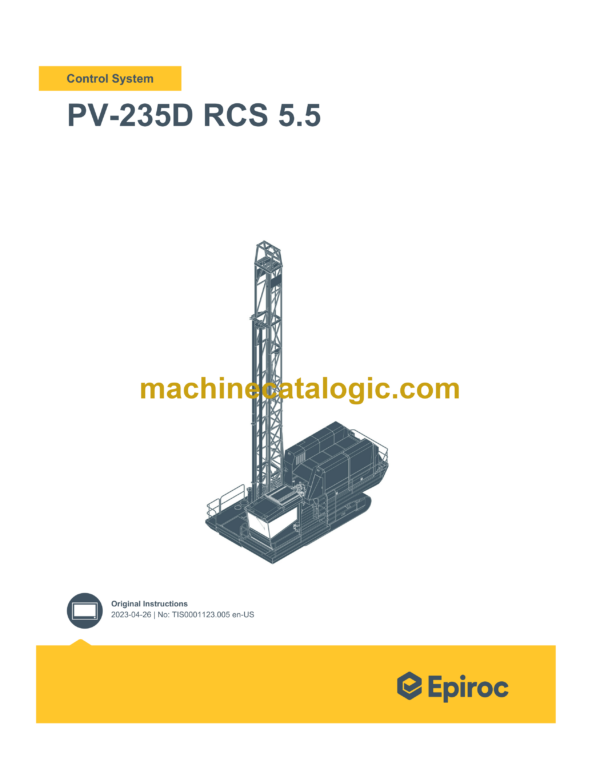 Epiroc PV-235D RCS 5.5 Pit Viper Control System Manual