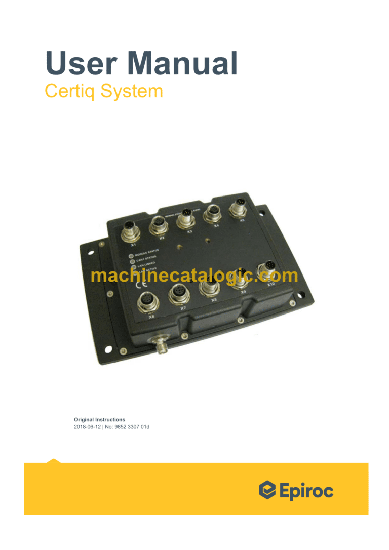 Epiroc Certiq System Operation Manual