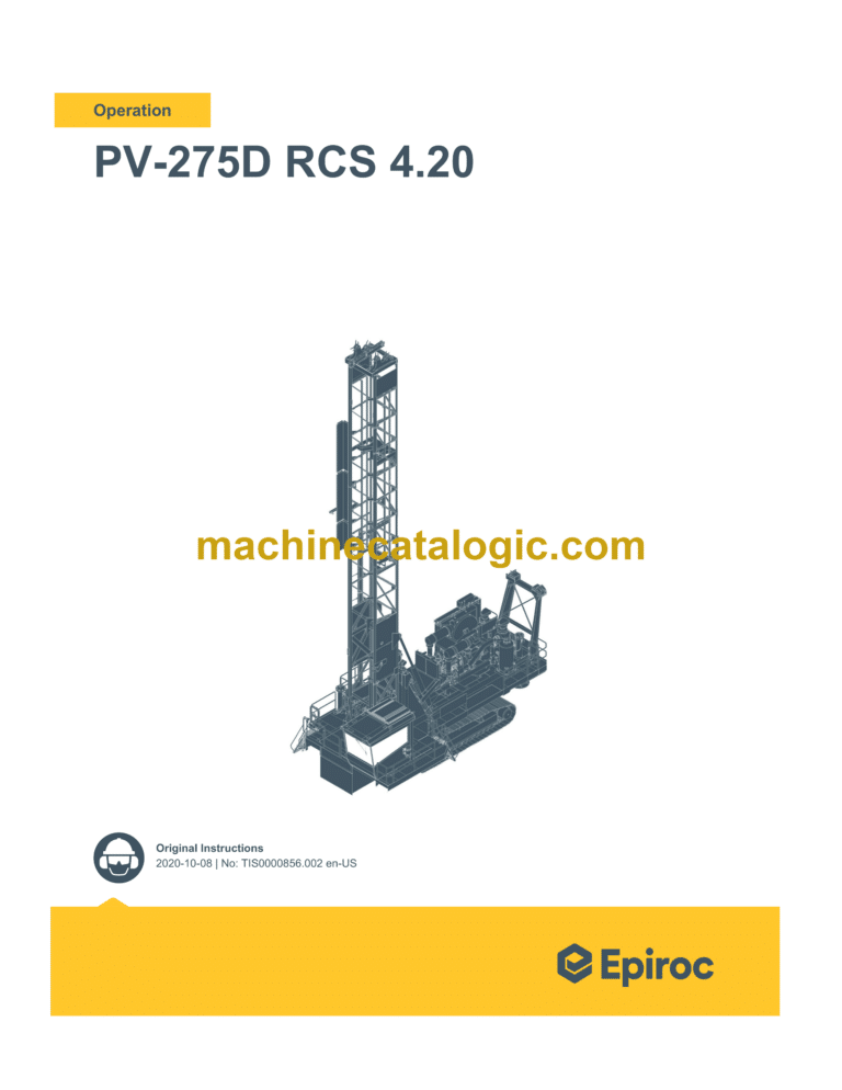 Epiroc Pit Viper PV-275D RCS 4.20 Operation Manual