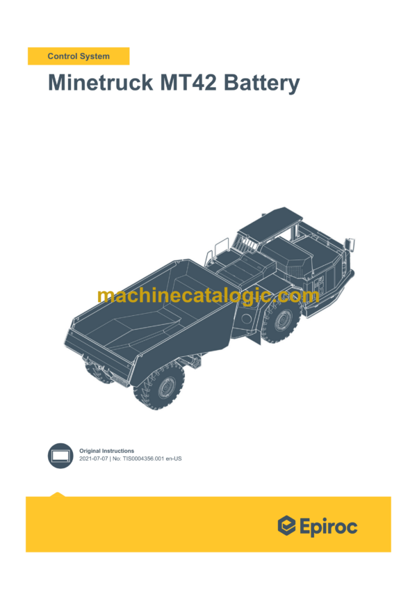 Epiroc Minetruck MT42 Battery Control System Manual