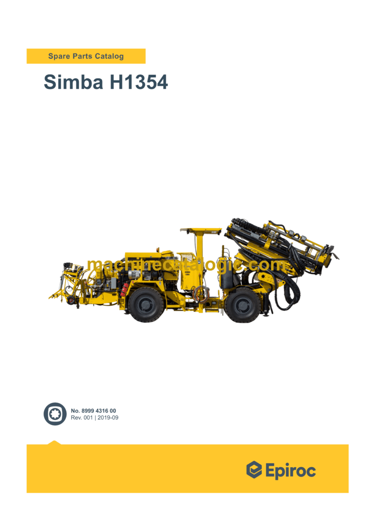 Epiroc Simba H1354 Spare Parts Catalog