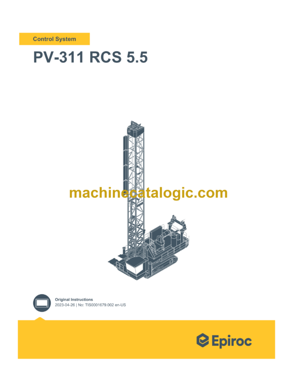 Epiroc PV-311 RCS 5.5 Pit Viper Control System Manual