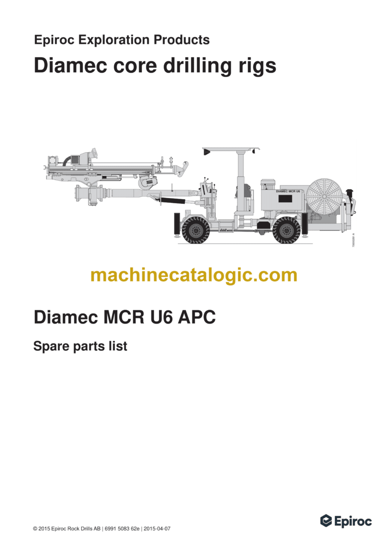Epiroc MCR U6 APC Diamec Core Drilling Rigs Spare Parts Catalog